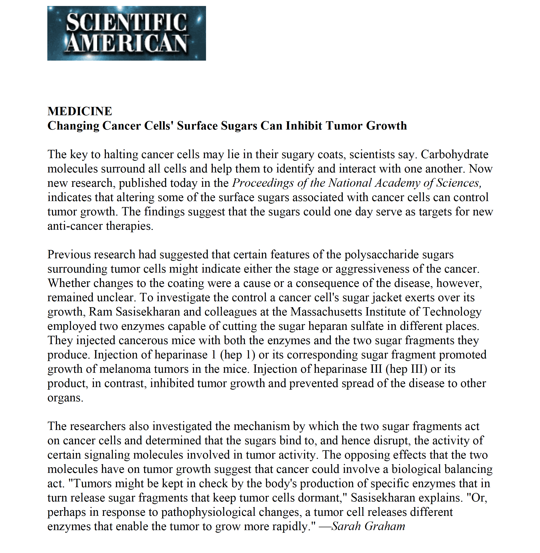 San Rafael Chiropractor Dr. Ilya Skolnikoff, DC, DIBAK Posts Interesting Facts About Sugar and Cancer from Scientific American Screen Shot 2017 08 12 at 12.49.03 AM