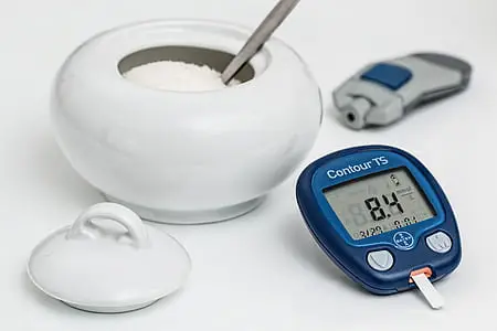 TSH, T4, T3 Support blood sugar blood test close up container thumb